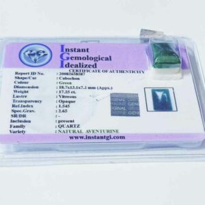 Lab -Certified Natural Aventurine square shape 17 carats - Image 2