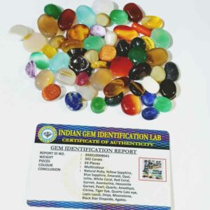 Abhimantrit Natural Nav Ratan Gemstone Set for Vastu Nivaran (63 Pieces of stones) & Lab- Certified - Image 7