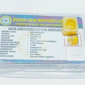 Yellow Sapphire (Pukhraj) Certified & Abhimantrit- 6.25 Carat - Image 5