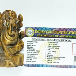 Abhimantrit Tiger's eye ganesh ji idol 136 Gram & Lab-Tested - Image 3