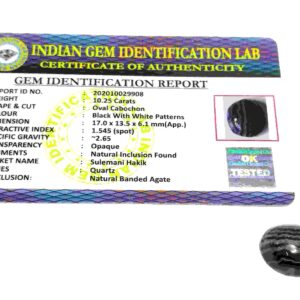 Certified Sulemani Hakik (Agate) Stone & Abhimantrit 10.25 Carat - Image 2