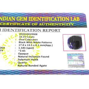 Certified Sulemani Hakik (Agate) Stone & Abhimantrit 10.25 Carat - Image 5