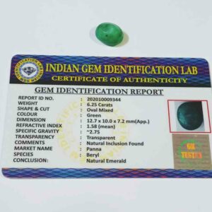 Abhimantrit Panna Stone (Emerald) Stone Lab Certified - 6.25 Carat - Image 2