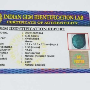 Abhimantrit Panna Stone (Emerald) Stone Lab Certified - 6.25 Carat - Image 3