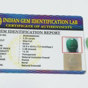 Lab Certified Panna Stone Oval shape - 7.25 Carat - Image 2