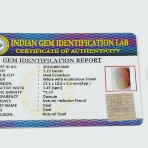 Natural Australia Fire opal Stone & Certified 7.25  Carat - Image 2