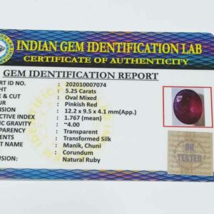 Natural Ruby Stone Lab Certified & Abhimantrit- 5.25 Carat - Image 3