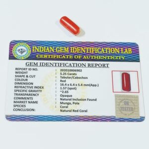Red Coral/ Moonga Stone & Abhimantrit 5.25 Carat - Image 2