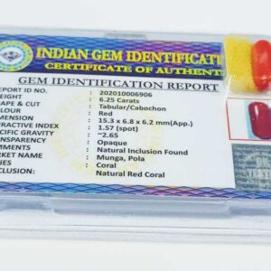 Abhimantrit Natural Red Coral Stone & Certified- 6.25 Carat - Image 7