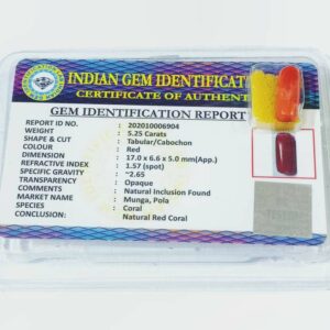 Genuine Red Coral/ Moonga Stone & Abhimantrit  5.25 Carat - Image 2