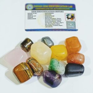 Natural Navratna Stone Tumble - Abhimantrit & Lab Certified - Image 6
