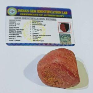 Abhimantrit Natural Red Jasper Stone 1 piece  & Lab- Tested - Image 1