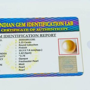 Abhimantrit Natural Pink Pearl (Moti) Stone & Lab Certified- 5.25 Carat - Image 6