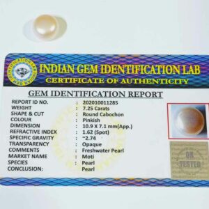 Abhimantrit Pink Pearl (Moti) Stone & Lab Certified- 7.25 Carat - Image 2