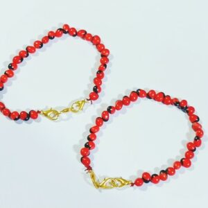 Abhimantrit Red & Black Gunja Bracelet (2 pieces) - Image 1