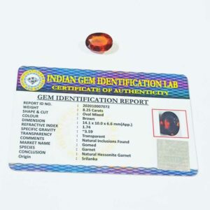Abhimantrit Hessonite (Gomed) Oval Shape  8.25 Carat - Image 3