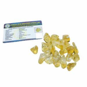 Lab Certified Yellow Citrine Raw Stone 90 Gram Appx. Abhimantrit - Image 4