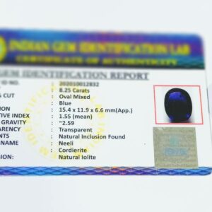 Abhimantrit  Iolite (Neeli) 8.25 Carat & Certified - Image 2