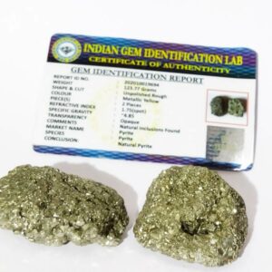Certified Golden Pyrite Raw (Fools Gold) Stone 2 Pieces- Abhimantrit - Image 2