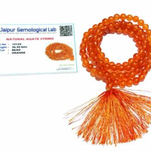 Certified Orange Hakik Mala 6mm & 108 Beads - Image 2
