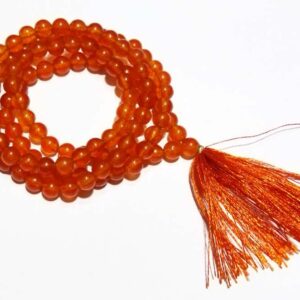 Certified Orange Hakik Mala 6mm & 108 Beads - Image 3