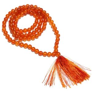 Certified Orange Hakik Mala 6mm & 108 Beads - Image 5