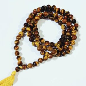 Abhimantrit Tiger Eye Stone Mala, 8mm & 108 Beads Certified - Image 2