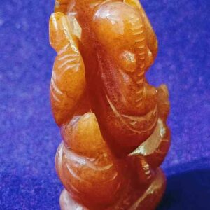 Abhimantrit Orange Aventurine (Sindoori) Ganesh Ji Idol 64 Gram Certified - Image 2