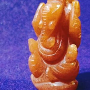 Abhimantrit Orange Aventurine (Sindoori) Ganesh Ji Idol 64 Gram Certified - Image 3