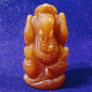 Abhimantrit Orange Aventurine (Sindoori) Ganesh Ji Idol 64 Gram Certified - Image 4