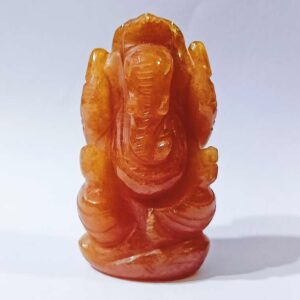 Abhimantrit Orange Aventurine (Sindoori) Ganesh Ji Idol 64 Gram Certified - Image 5