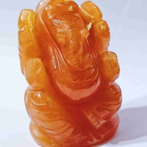 Abhimantrit Orange Aventurine (Sindoori) Ganesh Ji Idol 90 Gram Certified - Image 4