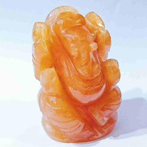Abhimantrit Orange Aventurine (Sindoori) Ganesh Ji Idol 90 Gram Certified - Image 5