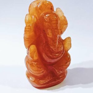 Abhimantrit Orange Aventurine (Sindoori) Ganesh Ji Idol 95 Gram Certified - Image 3