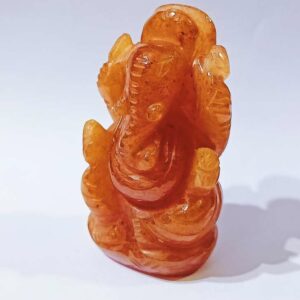 Abhimantrit Orange Aventurine (Sindoori) Ganesh Ji Idol 95 Gram Certified - Image 4