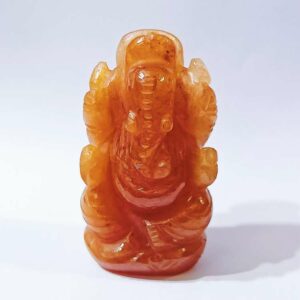 Abhimantrit Orange Aventurine (Sindoori) Ganesh Ji Idol 95 Gram Certified - Image 5