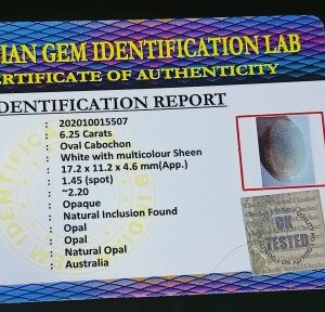 Abhimantrit Fire Opal Stone, Origin Tested - 6.25 Carat Certified - Image 2