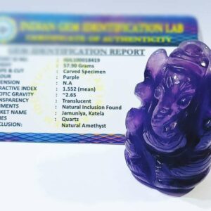 Certified Amethyst Ganesh Ji Natural - 60 grams - Image 1