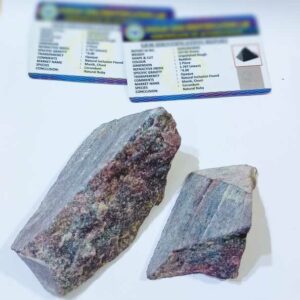 Natural Ruby Raw Stone (2 Piece) Certifed - Abhimantrit - Image 1