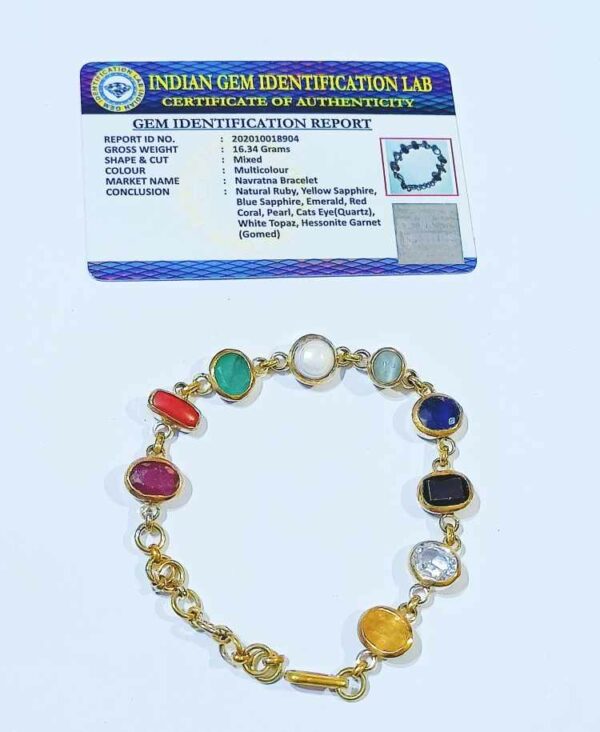 Navratna Gemstone Bracelet in 10k Gold Genuine Navratna Bracelet Nine  Gemstone Bracelet Bracelet for Good Luck - Etsy