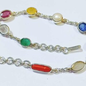 Navratna Mala For God Idols - Natural Stone in Silver Certified Navratan - Image 3