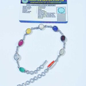 Navratna Mala For God Idols - Natural Stone in Silver Certified Navratan - Image 6