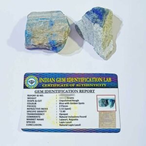 Natural Lapis Lazuli Raw Stone (2 piece) Certified & Abhimantrit - Image 1