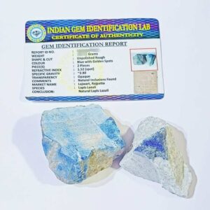 Natural Lapis Lazuli Raw Stone (2 piece) Certified & Abhimantrit - Image 5