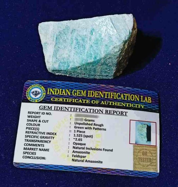 Original Amazonite Raw Stone 1 Piece Certified Abhimantrit Shivaago
