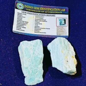 Original Amazonite Raw Stone (2 piece) Certified & Abhimantrit - Image 1