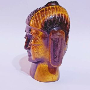 Original Tiger Eye Buddha Head Statue (Idol) 140 Gram & Lab- Certified - Image 5