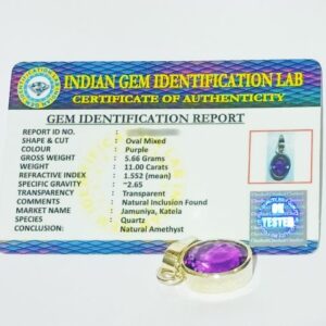 Abhimantrit Natural Amethyst in silver locket 11 Carat & Lab- Certified - Image 2