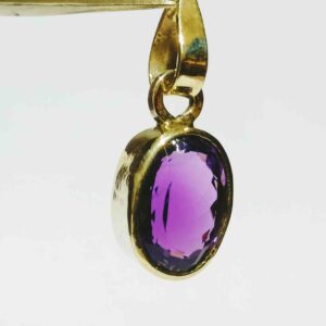 Abhimantrit Natural Amethyst in silver locket 13.5 Carat & Lab- Certified - Image 4