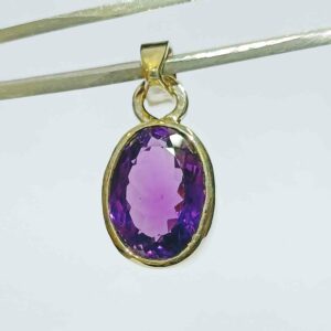 Abhimantrit Natural Amethyst in silver locket 13.5 Carat & Lab- Certified - Image 3